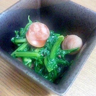 春菊とウインナーの炒めもの（＾＾）